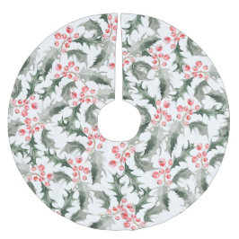 クリスマスツリースカートフェスティバルホリーアンドベリー ブラッシュドポリエステルツリースカート