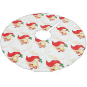 クリスマスツリースカートヴィンテージサンタ ブラッシュドポリエステルツリースカート (アングル)