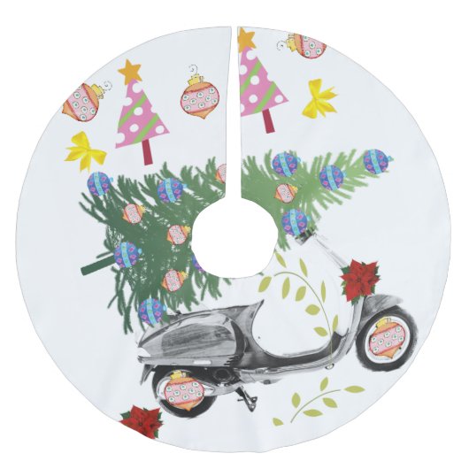 クリスマスツリースカート木自転車 ブラッシュドポリエステルツリースカート (正面)