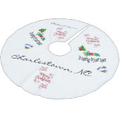 クリスマスツリースカート来サンタは町へ ブラッシュドポリエステルツリースカート (アングル)