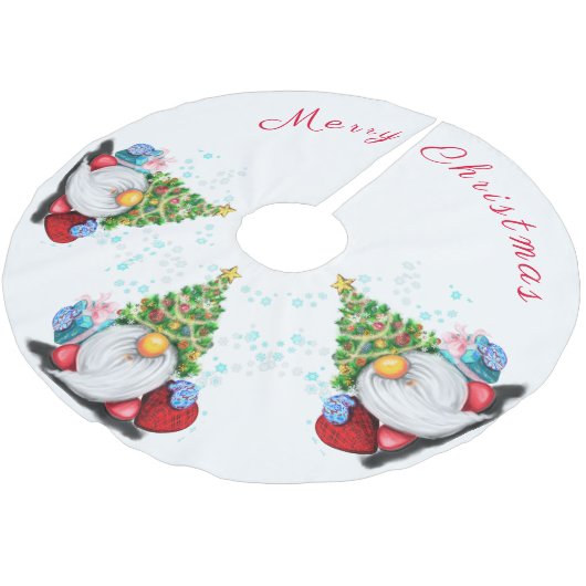 クリスマスツリースカート格言とギフト ブラッシュドポリエステルツリースカート (アングル)