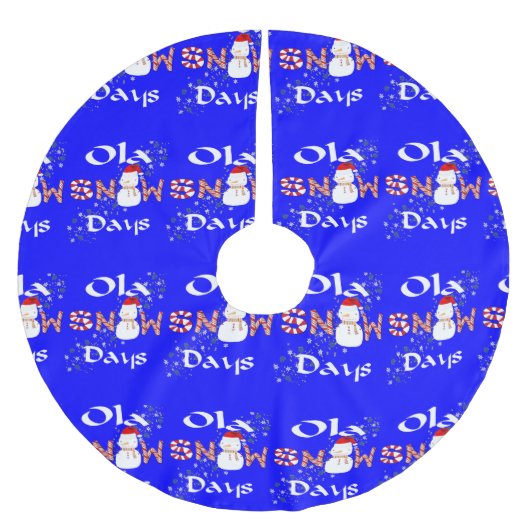 クリスマスツリースカート雪だるま雪日 ブラッシュドポリエステルツリースカート (正面)