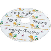 クリスマスツリースカート雪だるま霜キノコ ブラッシュドポリエステルツリースカート (アングル)