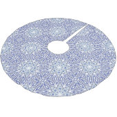 クリスマスツリースカート青い白い星模様 ブラッシュドポリエステルツリースカート (アングル)