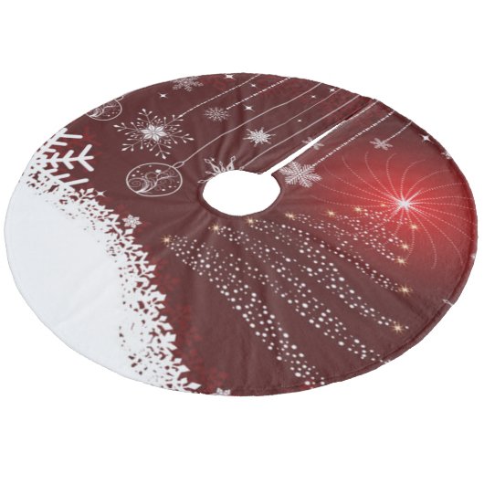 クリスマスツリースカート/球根、木とスノーフレーク フリース ツリースカート (アングル)