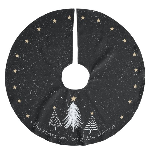 クリスマスツリースカート(金ゴールド星付) ブラッシュドポリエステルツリースカート (正面)