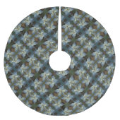 クリスマスツリースカート – 青いポインセティアス。 (正面)