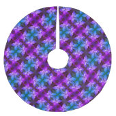 クリスマスツリースカート – 青/紫ポインセチア。 (正面)