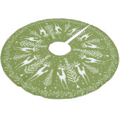 クリスマスツリースカートMCMオリーブと白 ブラッシュドポリエステルツリースカート (アングル)