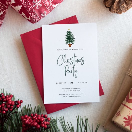 クリスマスツリースクリプトクリスマスパーティの招待状 シーズンカード