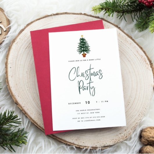 クリスマスツリースクリプトクリスマスパーティの招待状 シーズンカード