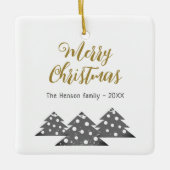 クリスマスツリースクリプトミニマルフェスティバルファミリー セラミックオーナメント (正面)