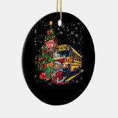 クリスマスツリースクールバスドライバーストップバスサンタ博士。 セラミックオーナメント (右)