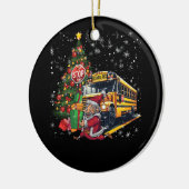 クリスマスツリースクールバスドライバーストップバスサンタ博士。 セラミックオーナメント (左)