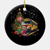 クリスマスツリースクールバスドライバーストップバスサンタ博士。 セラミックオーナメント (裏面)
