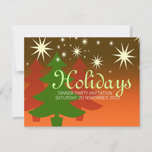 クリスマスツリースススパークレーカスタムスター招待状 招待状 (正面)