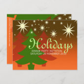 クリスマスツリースススパークレーカスタムスター招待状 招待状 (正面/裏面)