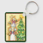 クリスマスツリースターを飾ったかわいいトナカイ キーホルダー (裏面)