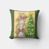 クリスマスツリースターを飾ったかわいいトナカイ クッション (正面)