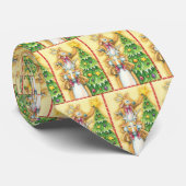 クリスマスツリースターを飾ったかわいいトナカイ ネクタイ (ロール)