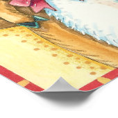 クリスマスツリースターを飾ったかわいいトナカイ ポスター (角)