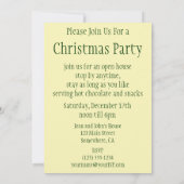 クリスマスツリースターを飾ったかわいいトナカイ 招待状 (裏面)