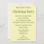 クリスマスツリースターを飾ったかわいいトナカイ 招待状 (裏面)