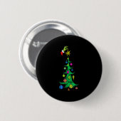 クリスマスツリースターグリーン手作りXmasホリデーキッズM 缶バッジ (正面&裏面)