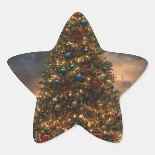 クリスマスツリースターシール 星シール (正面)