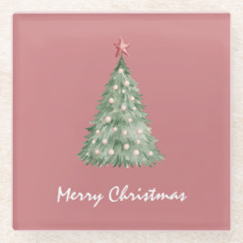 クリスマスツリースター ガラスコースター