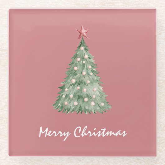 クリスマスツリースター ガラスコースター (正面)