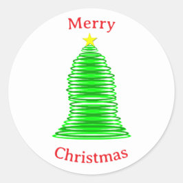 クリスマスツリーステッカー ラウンドシール