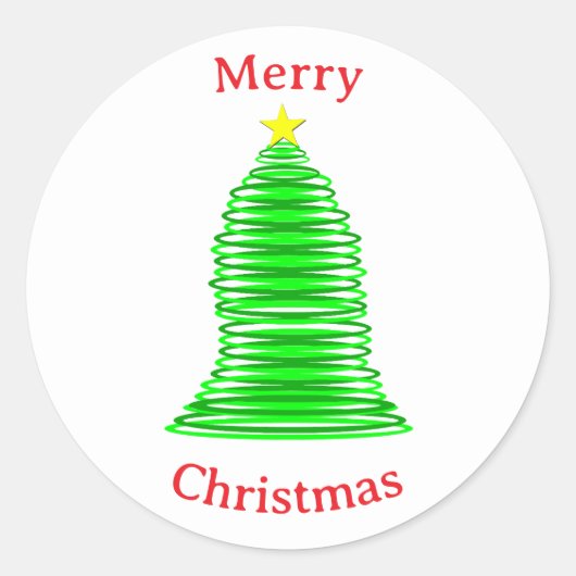 クリスマスツリーステッカー ラウンドシール (正面)