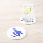 クリスマスツリーステンシルコバルトブルー コースター (側面)