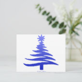クリスマスツリーステンシルコバルトブルー シーズンポストカード (スタンド正面)
