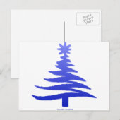 クリスマスツリーステンシルコバルトブルー シーズンポストカード (正面/裏面)