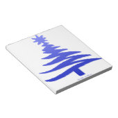 クリスマスツリーステンシルコバルトブルー ノートパッド (アングル)