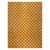 クリスマスツリーステンシルレッドオン金ゴールド テーブルクロス (正面)