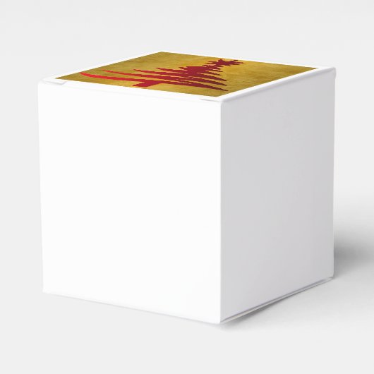 クリスマスツリーステンシルレッドオン金ゴールド フェイバーボックス (正面サイド)