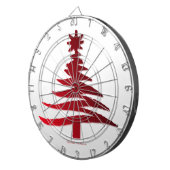 クリスマスツリーステンシルレッド ダーツボード (正面右)