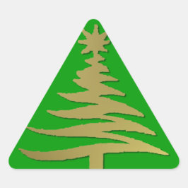 クリスマスツリーステンシル金ゴールド 三角形シール