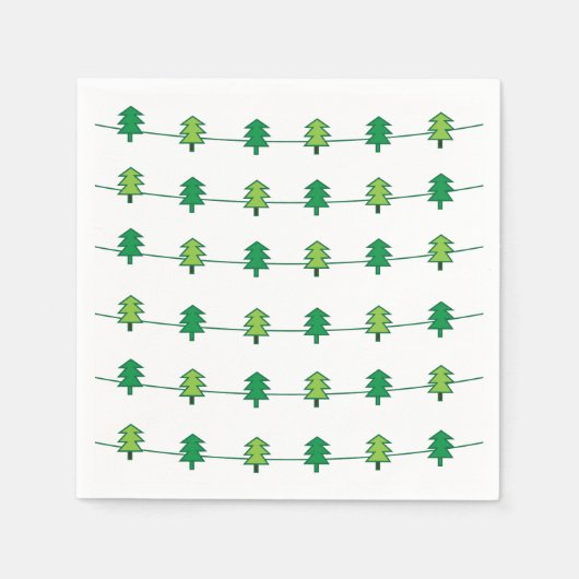 クリスマスツリーストライプのパターンパーティー スタンダードカクテルナプキン (正面)