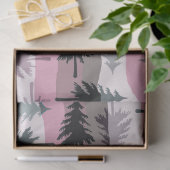 クリスマスツリーストライプピンク白グレークリスマス 薄葉紙 (ギフト)