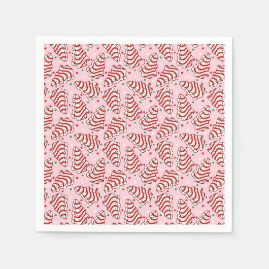 クリスマスツリースナックケーキ紙プレート スタンダードカクテルナプキン (正面)