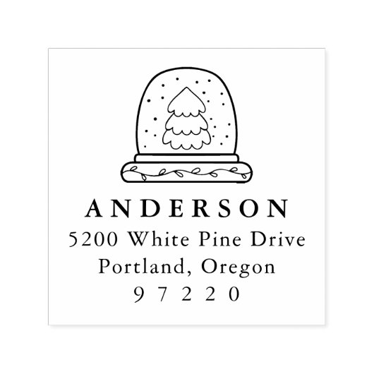 クリスマスツリースノーグローブ差出人住所 セルフインキングスタンプ (デザイン)