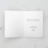 クリスマスツリースノーグローブ金ゴールドコーポレートホリデー カード (内部)