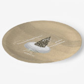 クリスマスツリースノーグローブ金ゴールドジョイホリデー ペーパープレート (アングル)