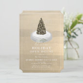 クリスマスツリースノーグローブ金ゴールドホリデーオープンハウス 招待状 (スタンド正面)