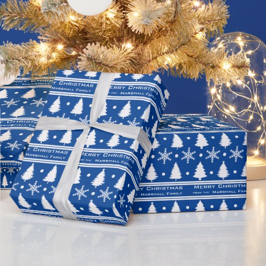 クリスマスツリースノーフレークあなたの色を選ぶ ラッピングペーパー (クリスマス)