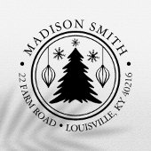 クリスマスツリースノーフレークスサークル差出人住所 セルフインキングスタンプ